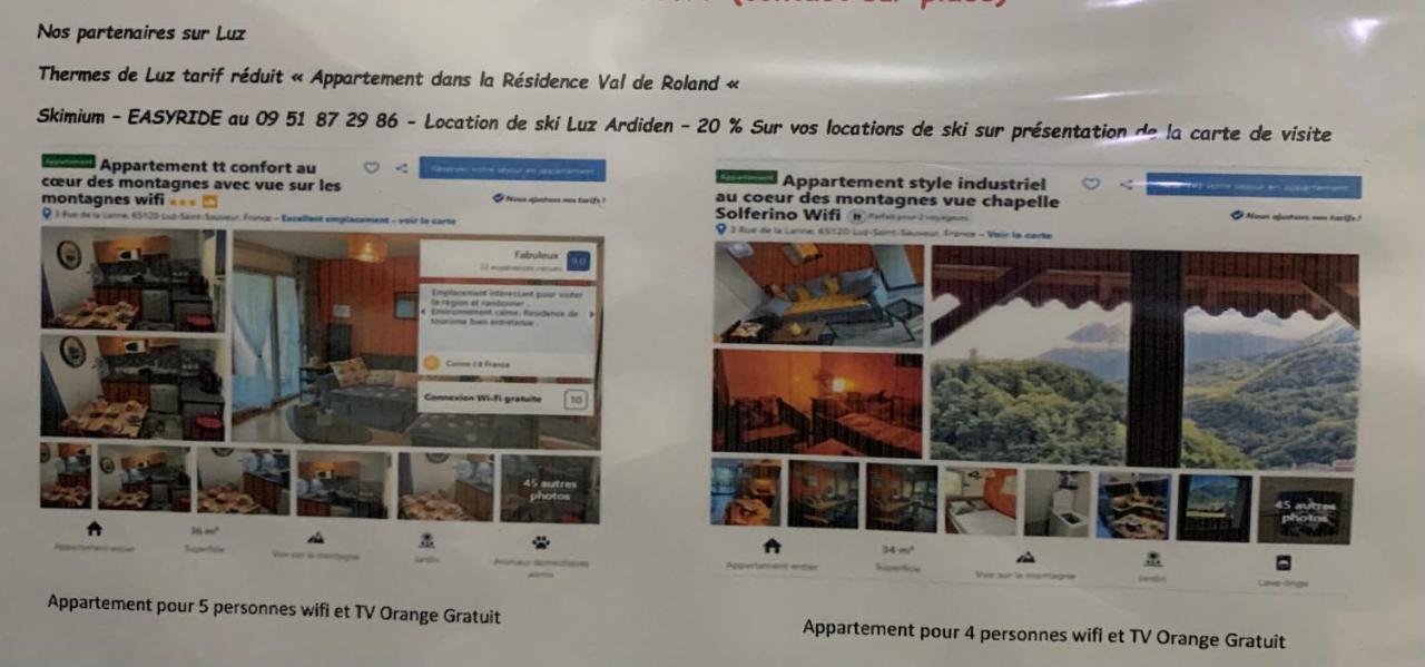 Appartement Tt Confort Au Coeur Des Montagnes Avec Vue Sur Les Montagnes Wifi Luz-Saint-Sauveur Eksteriør bilde